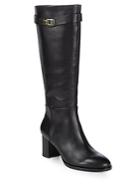 Halston Heritage Tall Leather Buckle Boots