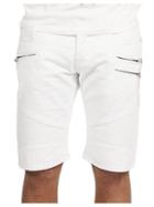 Cult Of Individuality Cotton White Moto Shorts