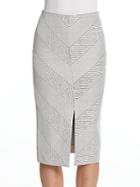 N / Nicholas Textured Ponte Split Pencil Skirt