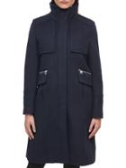 Karl Lagerfeld Paris Stand-collar Wool-blend Coat
