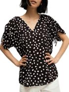 Kate Spade New York Mallow Dot Ruched Blouse