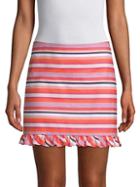 Trina Turk Striped Ruffled Mini Skirt