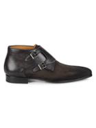 Magnanni Laroya Ii Suede & Leather Double Monk-strap Shoes