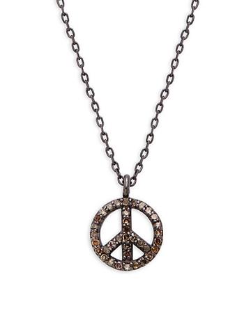 Adornia Fine Jewelry Diamond Peace Pendant Necklace