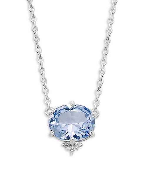 Judith Ripka Flora Sterling Silver & White Topaz Pendant Necklace