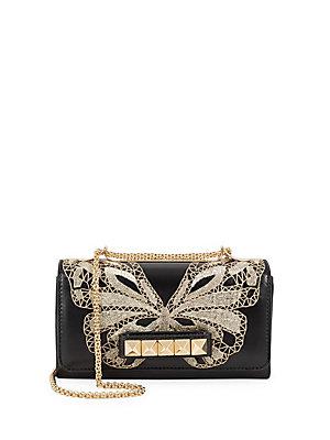 Valentino Leather Butterfly Shoulder Bag