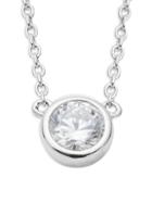 Luxeworks New York 14k White Gold & White Sapphire Pendant Necklace