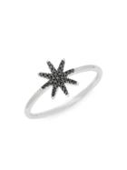 Saks Fifth Avenue 14k White Gold & Black Diamond Starburst Ring