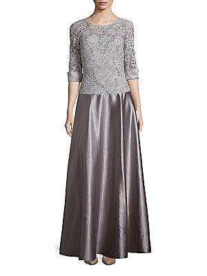 Js Collections Embellished Lace Gown