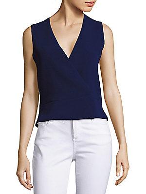 Carven Solid Drape-front Top