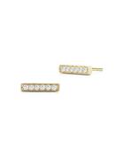 Nephora 14k Yellow Gold & Diamonds Bar Stud Earrings
