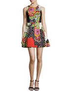 Alice + Olivia Annalyn Printed Fit-&-flare Dress