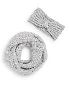 Saks Fifth Avenue Sparkle Knit Infinity Scarf & Headband Gift Set