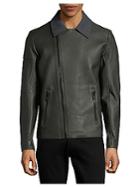Calvin Klein Asymmetrical Zip Leather Jacket