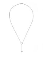 Saks Fifth Avenue Diamond & 14k White Gold Double Heart Pendant Necklace