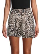 Lucca High-waist Leopard-print Shorts