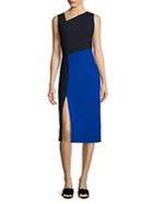 Diane Von Furstenberg Asymmetrical Colorblock Midi Dress