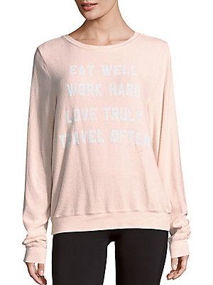 Wildfox Mantra Graphic Text Sweater