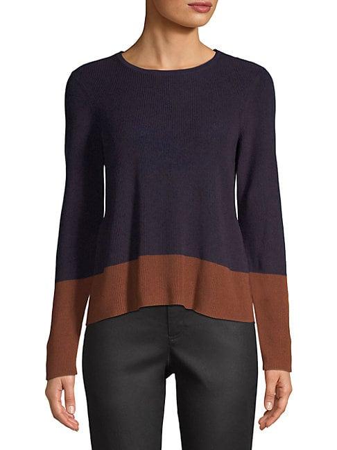 Eileen Fisher Colorblock Ribbed Sweater