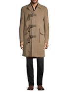 Valentino Caban Fox Fur-lined Flax Overcoat