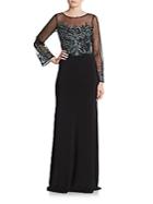Basix Black Label Beaded Illusion Gown