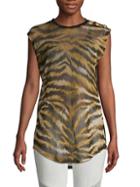 Balmain Tiger-print Silk Top