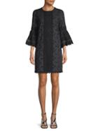 Andrew Gn Lace Bell-sleeve Shift Dress