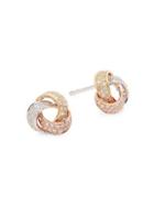 Effy 14k Tri-tone Gold Diamond Knotted Stud Earrings
