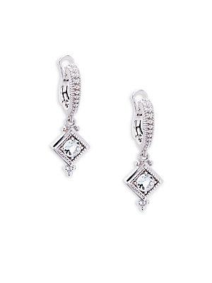 Judith Ripka White Sapphire & Sterling Silver Renaissance Drop Earrings