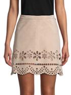 Redvalentino Laser-cut Suede Mini Skirt