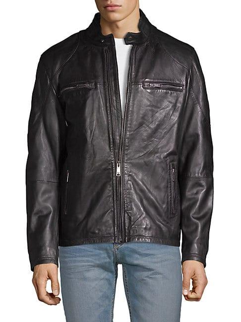 Rogue Mockneck Leather Moto Jacket