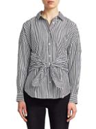 Frame Tie-accented Long-sleeve Poplin Shirt