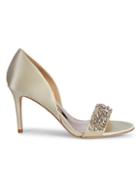 Badgley Mischka Satin & Crystal Sandals