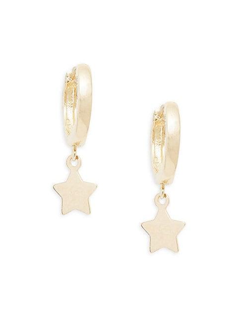 Saks Fifth Avenue 14k Gold Dangle-hoop Star Earrings