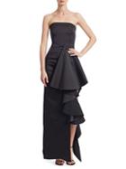 Solace London Aryana Strapless Ruffle Gown