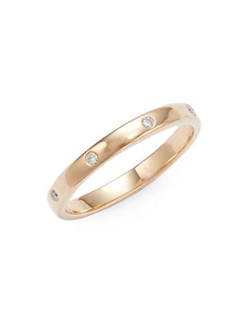 Sara Weinstock Spaced Out 18k Rose Gold & Diamond Midi Ring