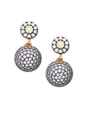 Freida Rothman Crystal Paisley Bindhi Drop Earrings