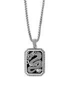 Effy Onxy & Sterling Silver Dragon Pendant Necklace