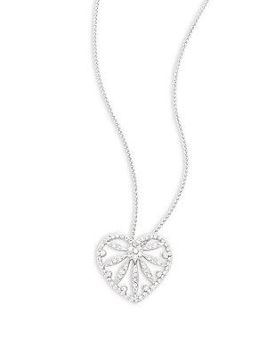 Effy Diamond & 14k White Gold Heart-shaped Pendant Necklace
