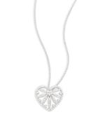 Effy Diamond & 14k White Gold Heart-shaped Pendant Necklace