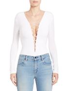 T By Alexander Wang Stretch-modal Lace-up Bodysuit