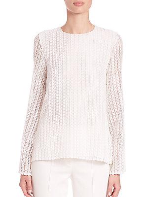 Adam Lippes Textured Keyhole Top