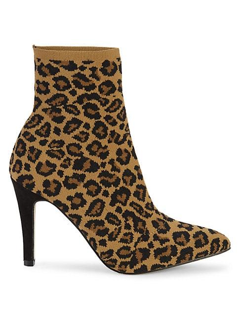 Mia Mckinley Leopard-print Sock Booties