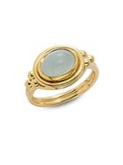 Temple St. Clair Aquamarine & 18k Yellow Gold Oval Ring