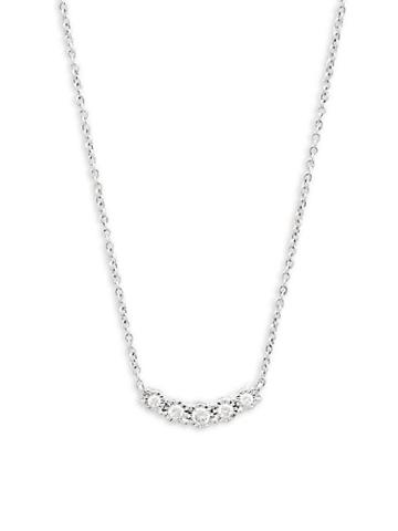 Diana M Jewels 14k White Gold & 0.20 Tcw Diamond Chain Pendant Necklace