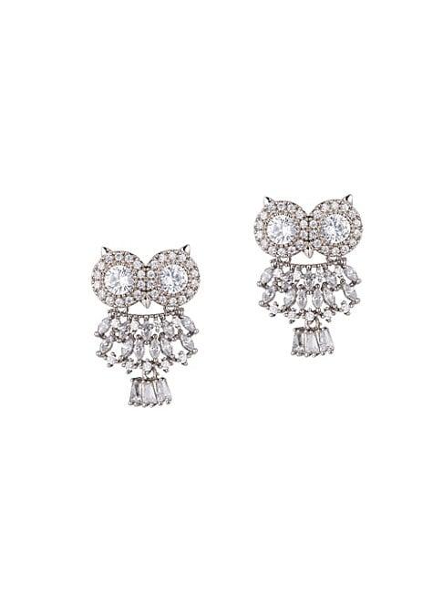 Eye Candy La Luxe Owl Crystal Drop Earrings