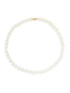 Belpearl 8-9mm White Baroque Akoya Cultured Pearl And 14k Yellow Gold Necklace