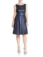 Kay Unger Metallic Fit-and-flare Dress