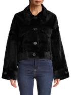 Adrienne Landau Rabbit Fur Wide-sleeve Jacket