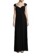 La Femme Elegant Twisted Shir Floor-length Gown